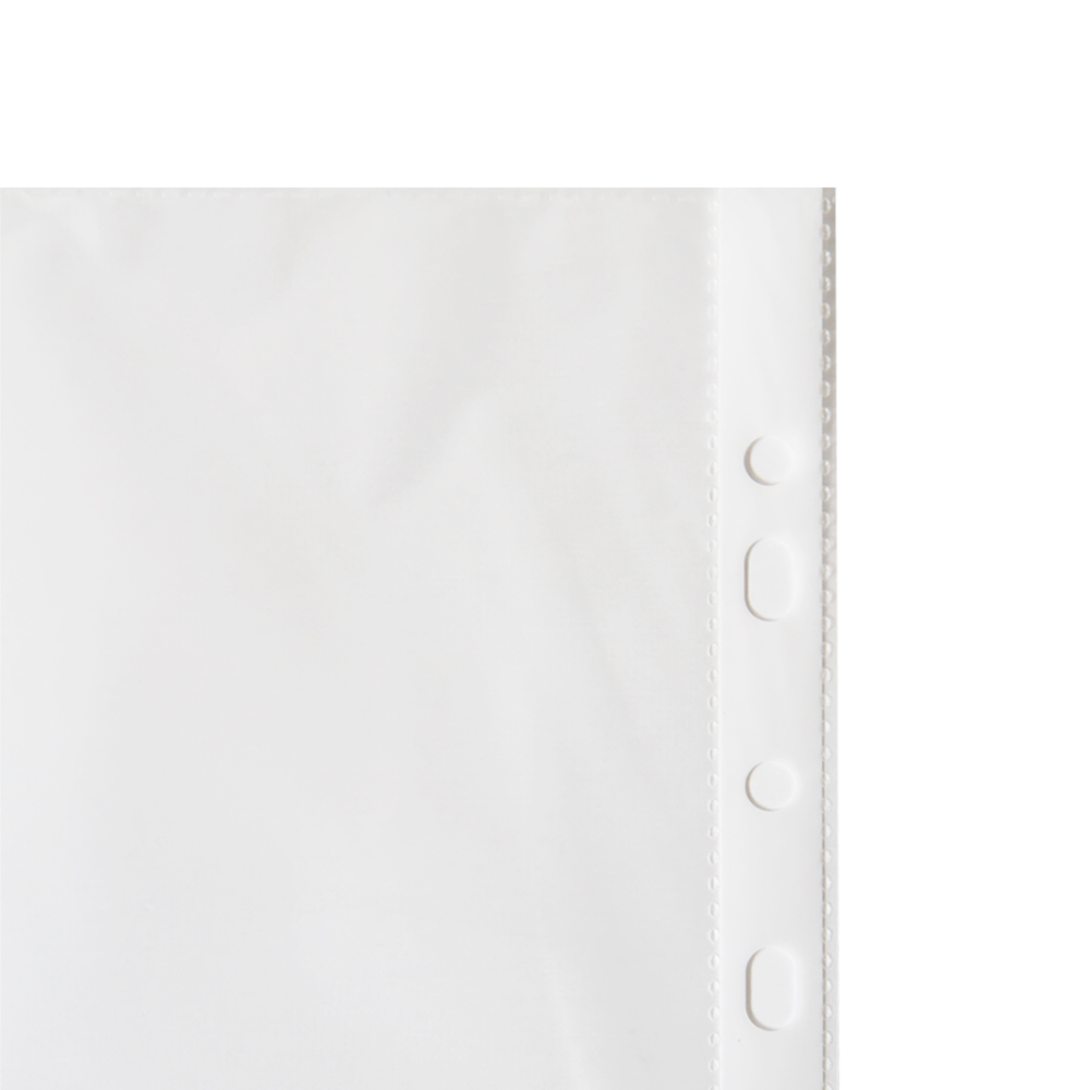 得力5710系列资料册11孔透明活页资料备用袋文件保护袋 100只装 透明色